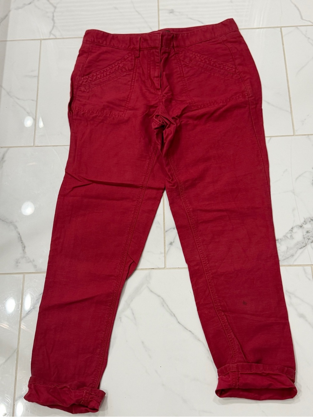 LOFT Women's Boyfriend Jeans in Deep Red